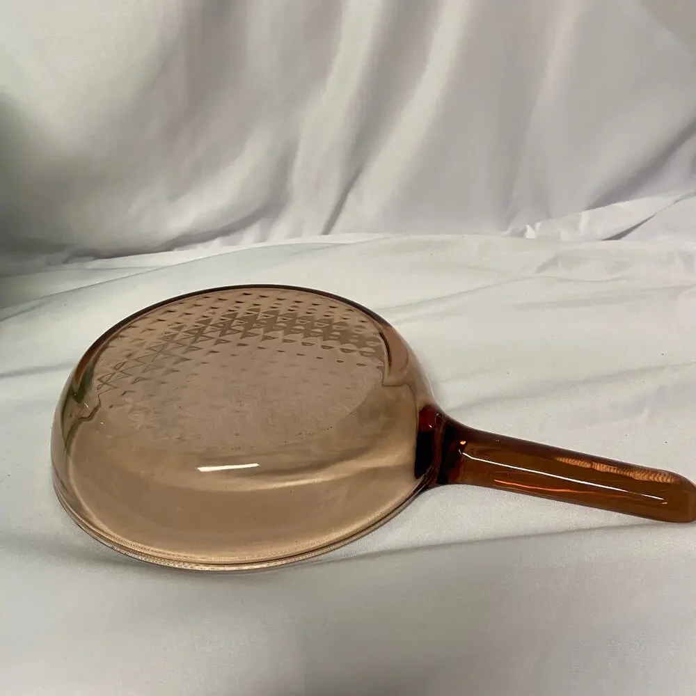 Corning Ware VISION FRANCE Amber 7 Inch Skillet Waffle Bottom Frying Pan
